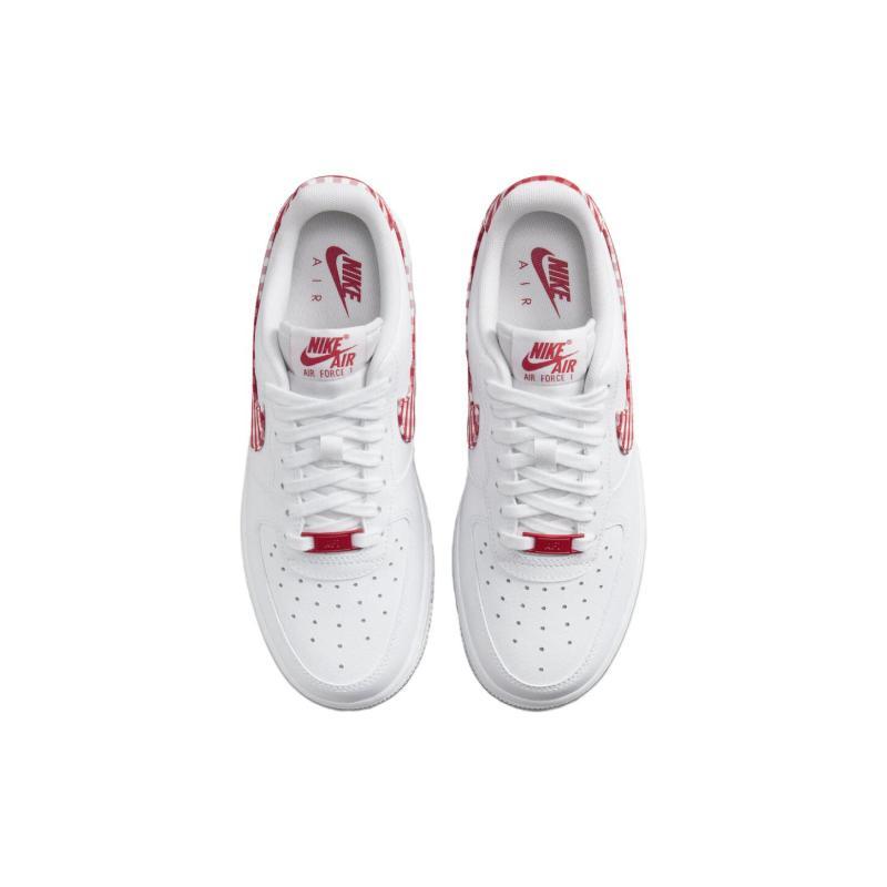Nike Air Force 1 Low '07 Essential White Mystic Red Gingham Women's Sneakers DZ2784-101