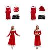 Women Elegant Velvet Long Dress With Hat And Belt For Christmas And Holiday Events