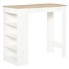 Tavolo Alto, Tavolo da Pranzo con Scaffale di Stoccaggio a 4 Piani per Breakfast Bar, Cucina, Sala da Pranzo, Soggiorno, Naturale
