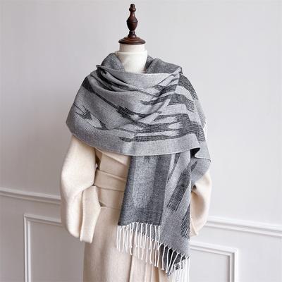 [T846] Ethnic Style Tassel Blanket Thick Pashmina Winter Warm Shawl Wrap Cashmere Jacquard Scarf Women Neckerchief Poncho Stoles