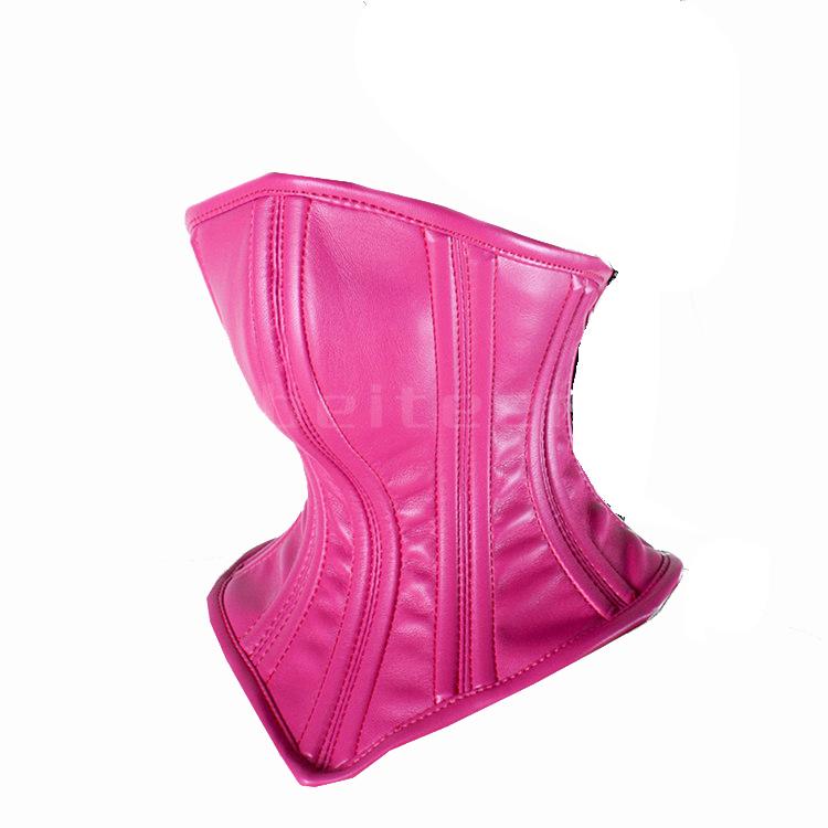 Lockable PU Leather Neck Collar Posture Restraints Roleplay Half/Full Face Mask Bondage Harness  Adult Game Sex Toys