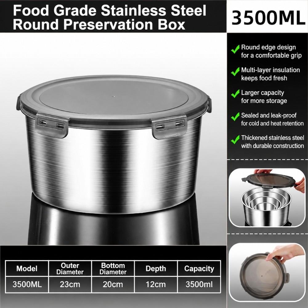 201 Stainless Steel Fresh Keeping Box with Lid Lunch Box  for Kitchen Refrigerator