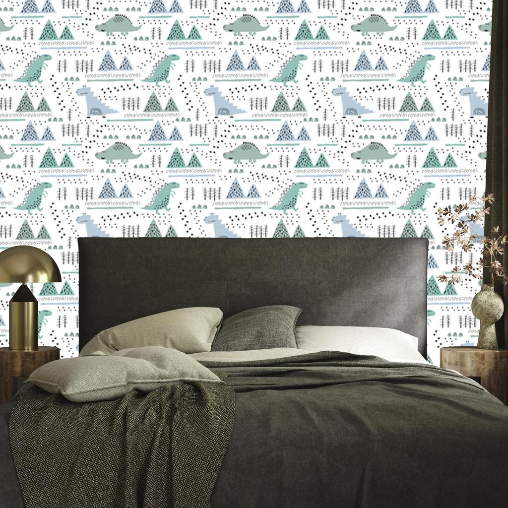 Dinosaurs Trees and Mountains Wallpaper for Living Room and Bedroom 50x1000
