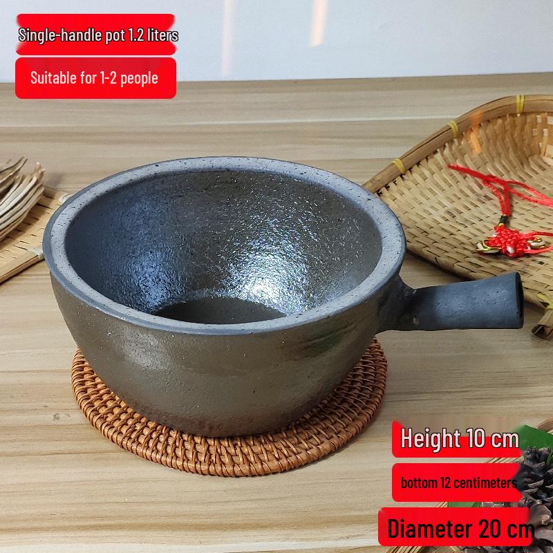 Pingding High-Temperature-Resistant Clay Pot for Rice & Potato Noodles, Mala Tang, and Soup Stewing.