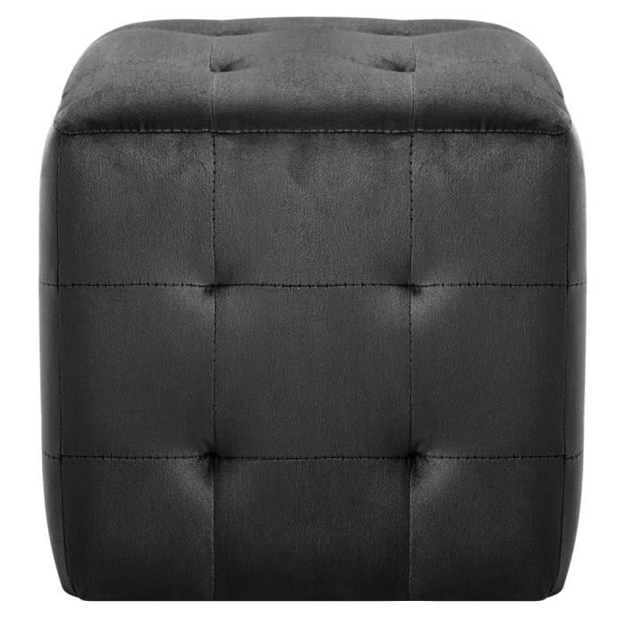 VidaXL 2 Pcs Poufs Black 30 X 30 X 30 Cm Velvet Fabric