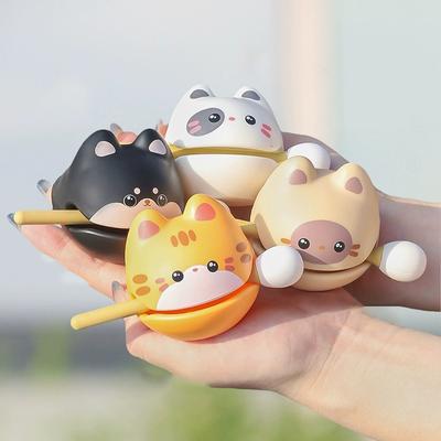 Ornament pentru instrument de percuție cu sunet de pește din lemn Ornament de sculptură în lemn norocos cu ciocan de jucărie în formă de pisică Cutie oarbă aleatorie