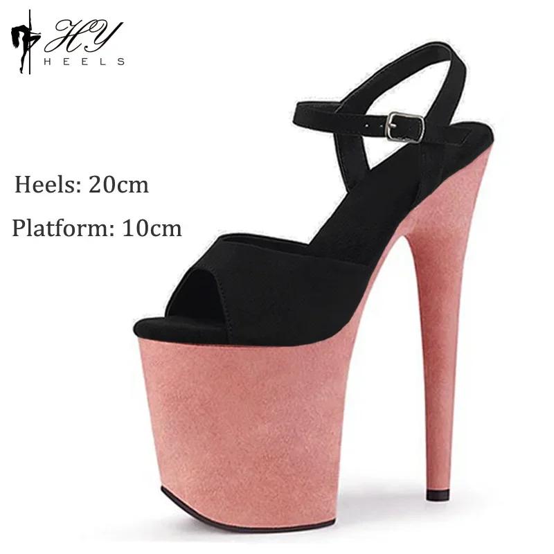 20cm Sexy Model Runway Shoes Performance Dress Wedding Banquet Super High Heels Sandals Sexy Fashion High Heels Shoes