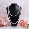 Double-layer Glass Pearl Necklace, Long Retro Cheongsam, Multi-layer Chain, Women's Korean Simple and Versatile Sweater Chain
