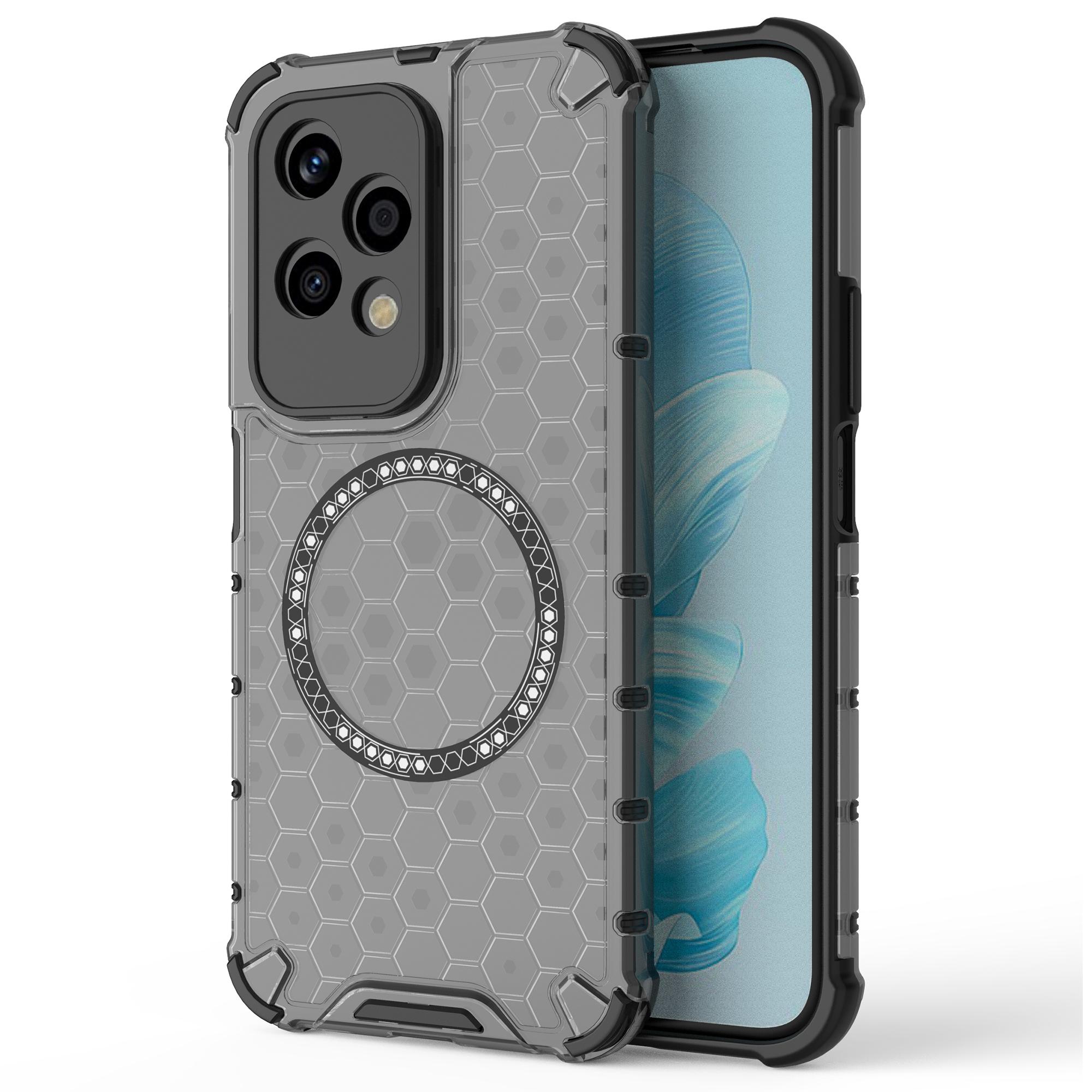 

For Honor 200 Lite Magnetic Case Honeycomb TPU+PC Cell Phone Cover C