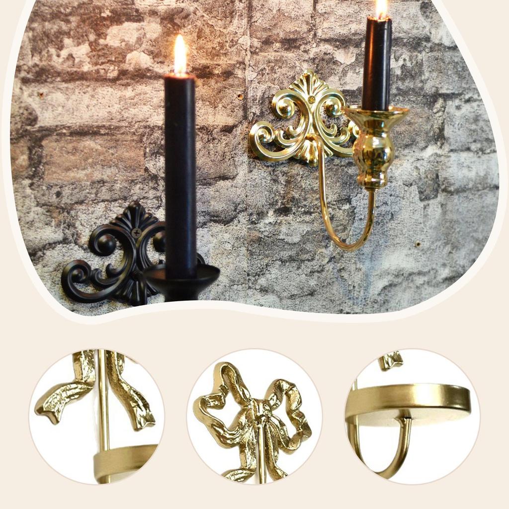 2x Wall Sconce Candle Holder Wall Decoration Kitchen Housewarming Gift Candlestick Holder for Festival Wedding Halloween