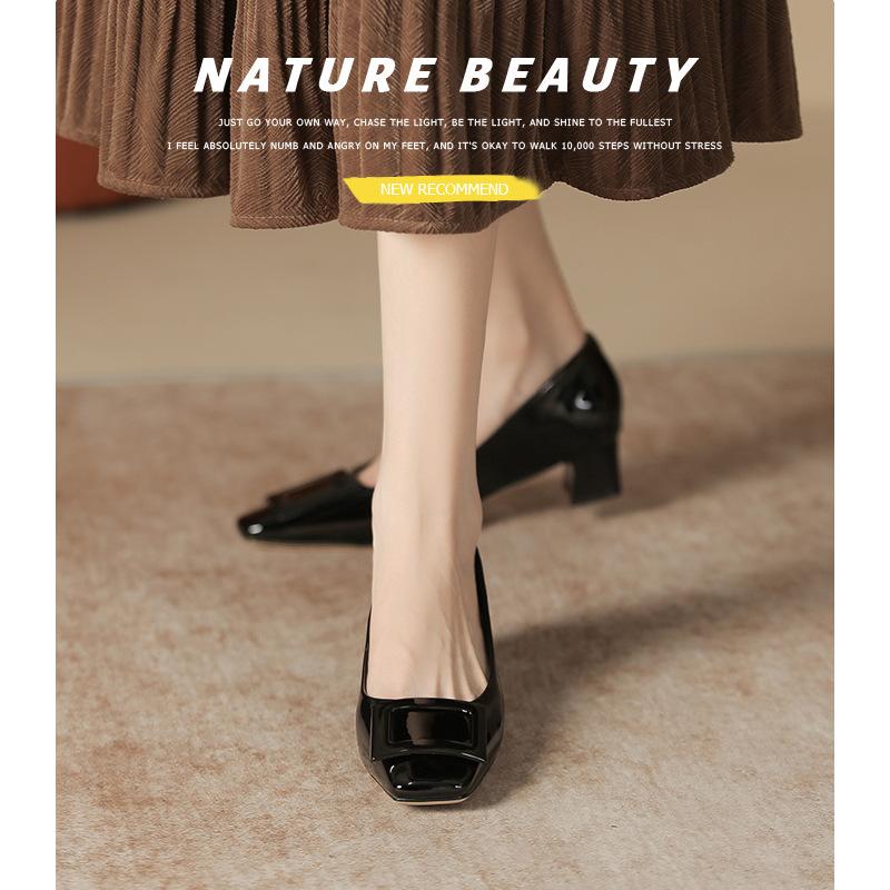 

Yue Xinwang кожаные балетки для женской обуви Хуэйчжоу Су Иньинь те же туфли на высоком каблуке телесного цвета новая весенняя обувь Мэри Джейн женская 34 чёрный