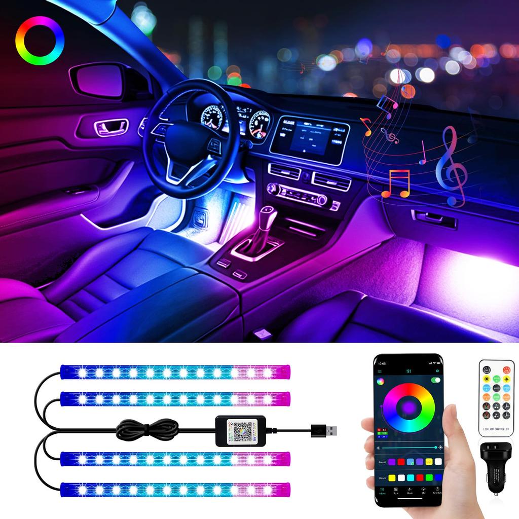 Car LED Tape Light, Footlight, Lamp, , 48SMD, RGB, Full Color, Foot Light, Interior