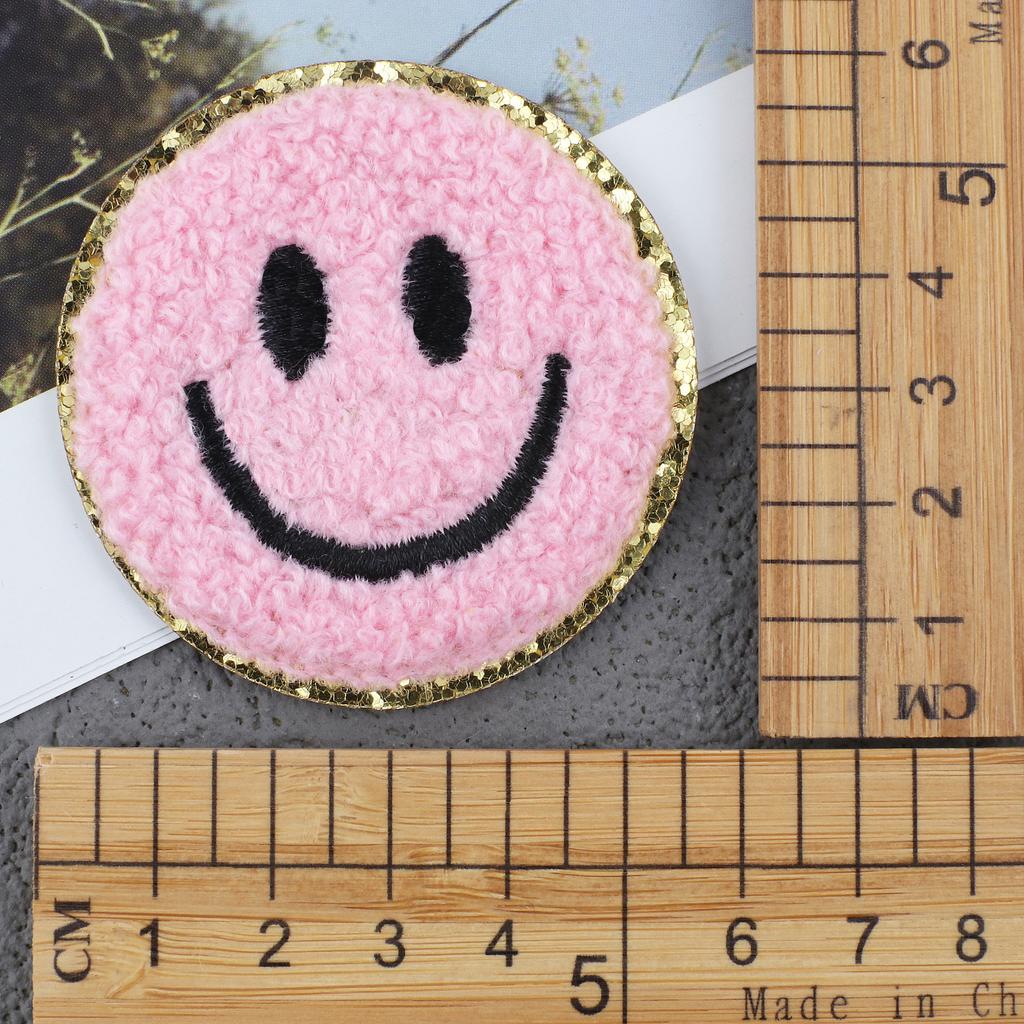 Mixed Color English Alphabet Embroidery Cloth Sticker Digital Towel Embroidery Computer Embroidery Stamp Clothes Smiley Face Patch Sticker