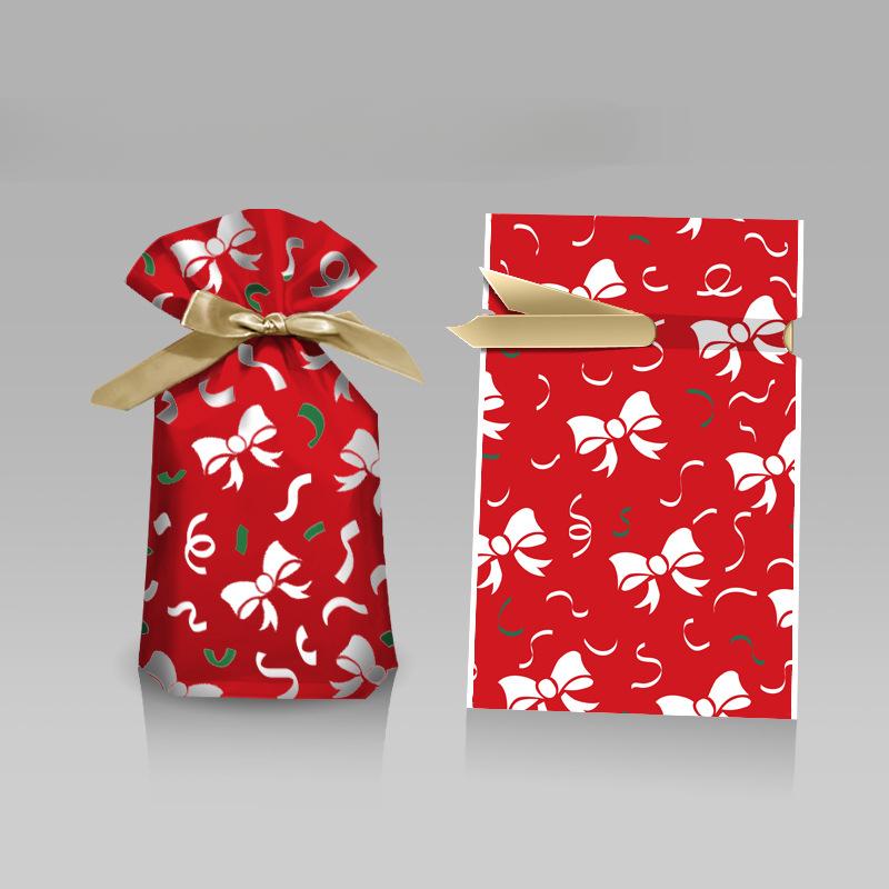 10 Pieces of Christmas Gift Cartoon Bag Gift Box Candy Biscuit Bag Decoration Christmas Party Gift Bag Birthday Party