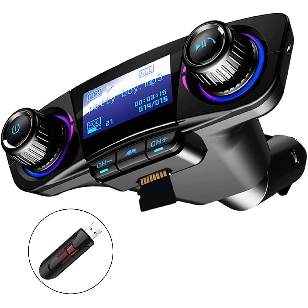 12V Bluetooth Freisprech-Autokit FM-Sender Radio MP3-Player USB-Ladegerät Aux