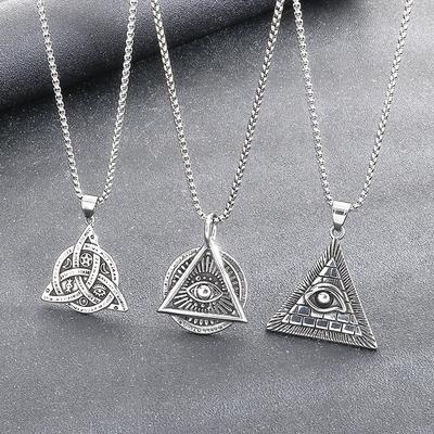 Retro Triangle Knot Pendant Men's Ancient Pyramid Eye of Horus Men's Pendant
