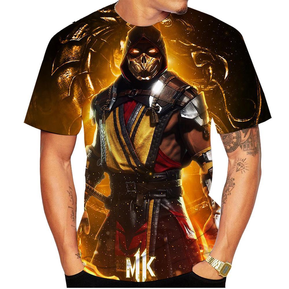 New Summer Hot Sale Mortal Kombat 3D Print Men's/women's T Shirt Short-sleeved Round Neck Clothing Plus Size 100~6xl Oversize