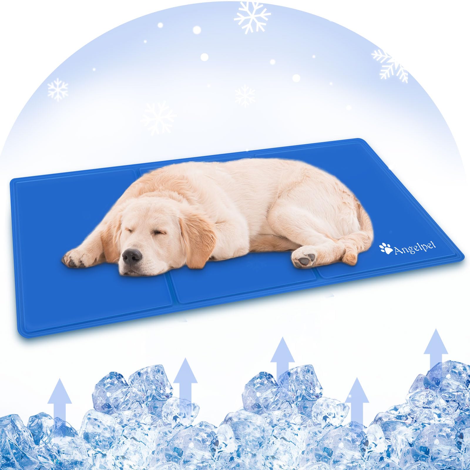 

Охлаждающий коврик для домашних животных Angelpet для собак и летний охлаждающий гель, охлаждающая простыня от теплового удара для домашних животных и подходит для средних и крупных собак, цельный для кошек,