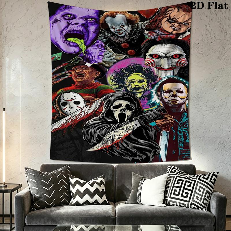 Horror Movie Characters Tapestry Tapestry Wallmounted Fashion Print Homestay Soft Decoration Tapestry Wall Decoration Work Of Art