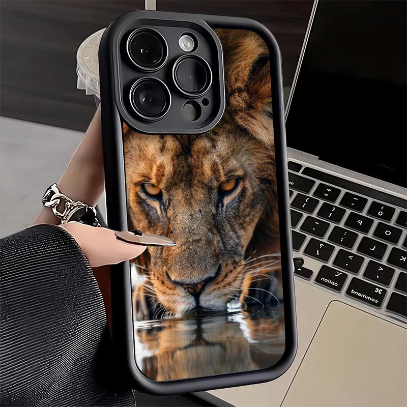 

Lion Male Man King Phone Case for iPhone 16 17 Air 16E 15 Pro Max 14 Plus 13 12 Mini Capa Soft Shell Silicone Funda iPhone12