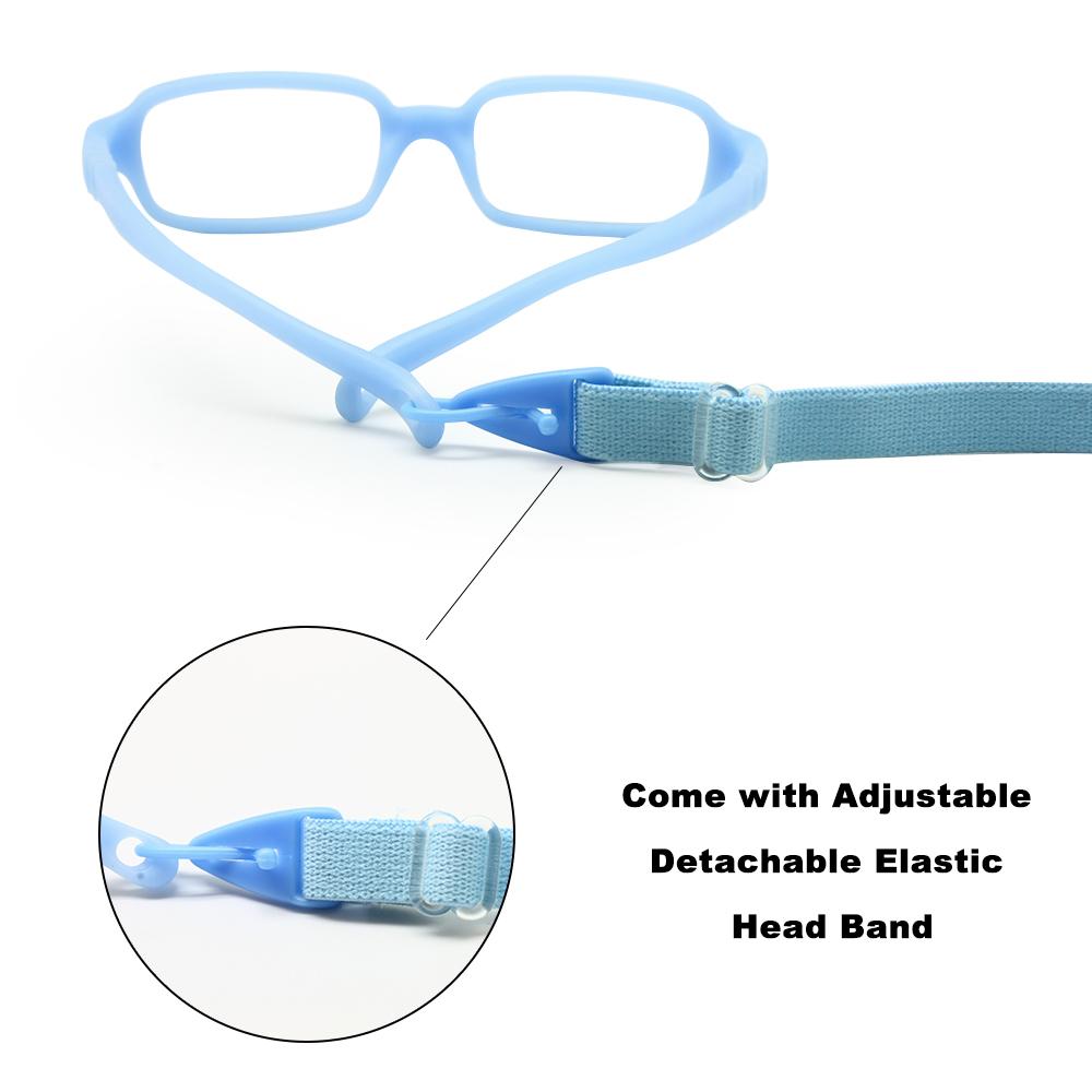 Baby Girl's Boy's Glasses Size 42mm with Cord No Screw One-piece Flexible Toddler Bendable Children Glasses Frame