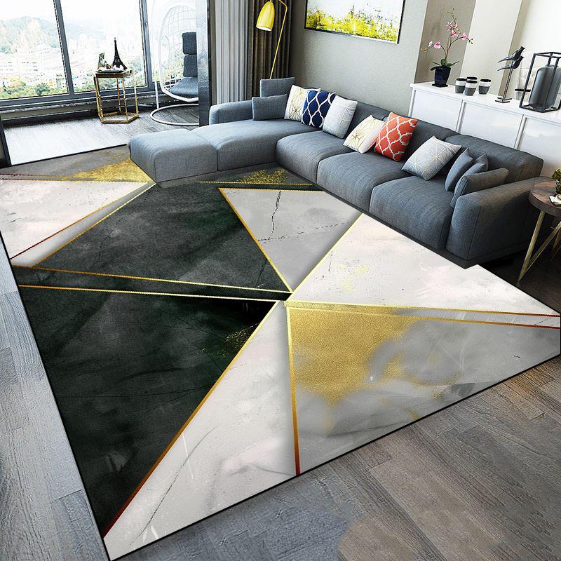 

Современный легкий роскошный ковер с геометрическим узором, большой ковер для гостиной, дивана, спальни, украшение, нескользящий коврик, моющийся коврик для журнального столика 60x90cm door mat