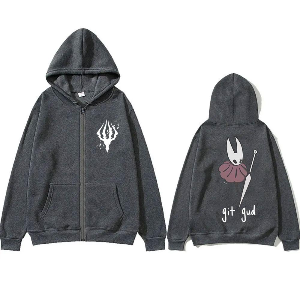 Game Hollow Knight Graphic Zipper Hoodie Men Women Unisex Fashion Casual Oversized Zip Up Jacket Coat Man Vintage Fleece Cotton Hoodies