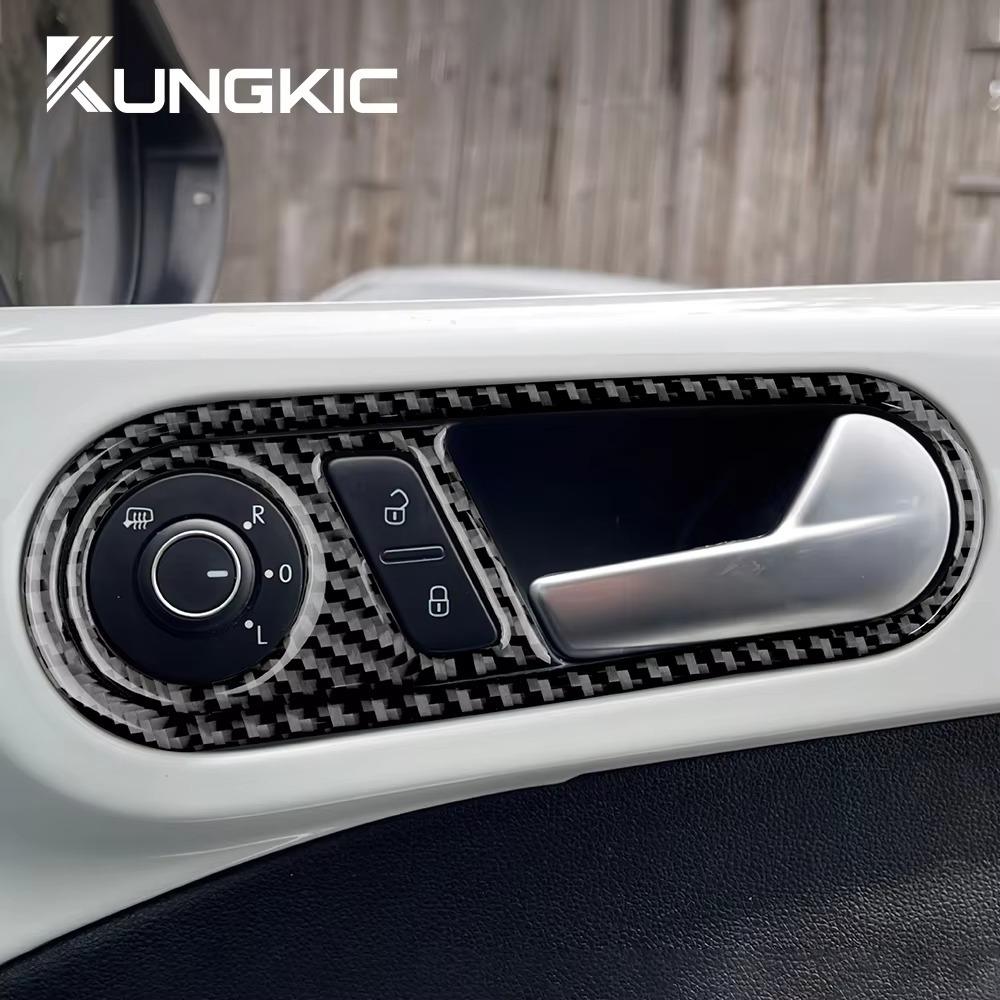 For Volkswagen Beetle 2012 2013 2014 2015 2016 2018 2019 Real Soft Carbon Fiber Inner Door Handle Sticker LHD RHD Accessories