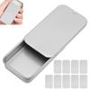 10pcs Empty Slide Top Tin Container Portable Silver Tin Empty Box for Lip Balm Solid Perfume