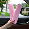 Soft Short Plush Car Seat Belt Pad - Universal Cushion with Cover, Shoulder Seat Belt Cushion & Interior Accessory