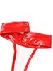 Damen Patentleder Offene Brust Neckholder Body Rückenloses Schrittloser Catsuit Ärmelloses Dessous
