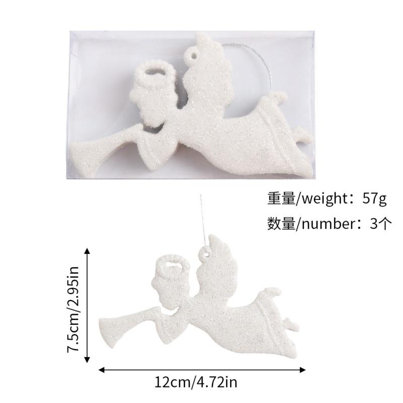 Weiße glitzernde Schneeflocken Weihnachtsdekoration Weihnachtsbaumhänger Elch-Ornamente Neujahrsgeschenke 2025 Party Heim Zimmer Statue Dekor