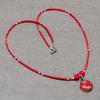 Red Coral Bohemian Necklace Cabochon Tibetan Nepali Beaded Jewelry 18" NA 761