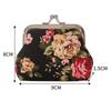 Vintage Floral Coin Purse Ethnic Style Iron Mouth Clip Change Money Organizers PU Cash Pouch Gift Bag
