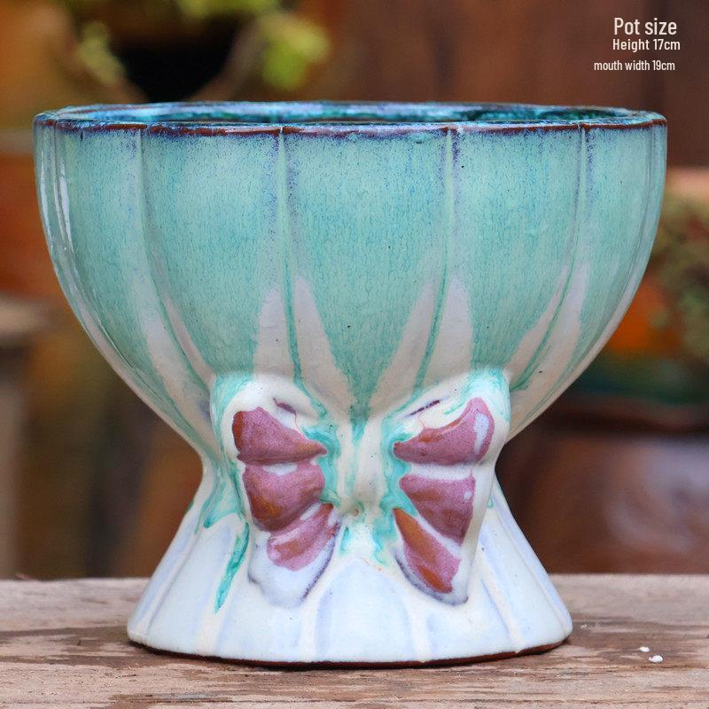 Yixing Handmade Coarse Pottery Large Square Succulent Flower Pot