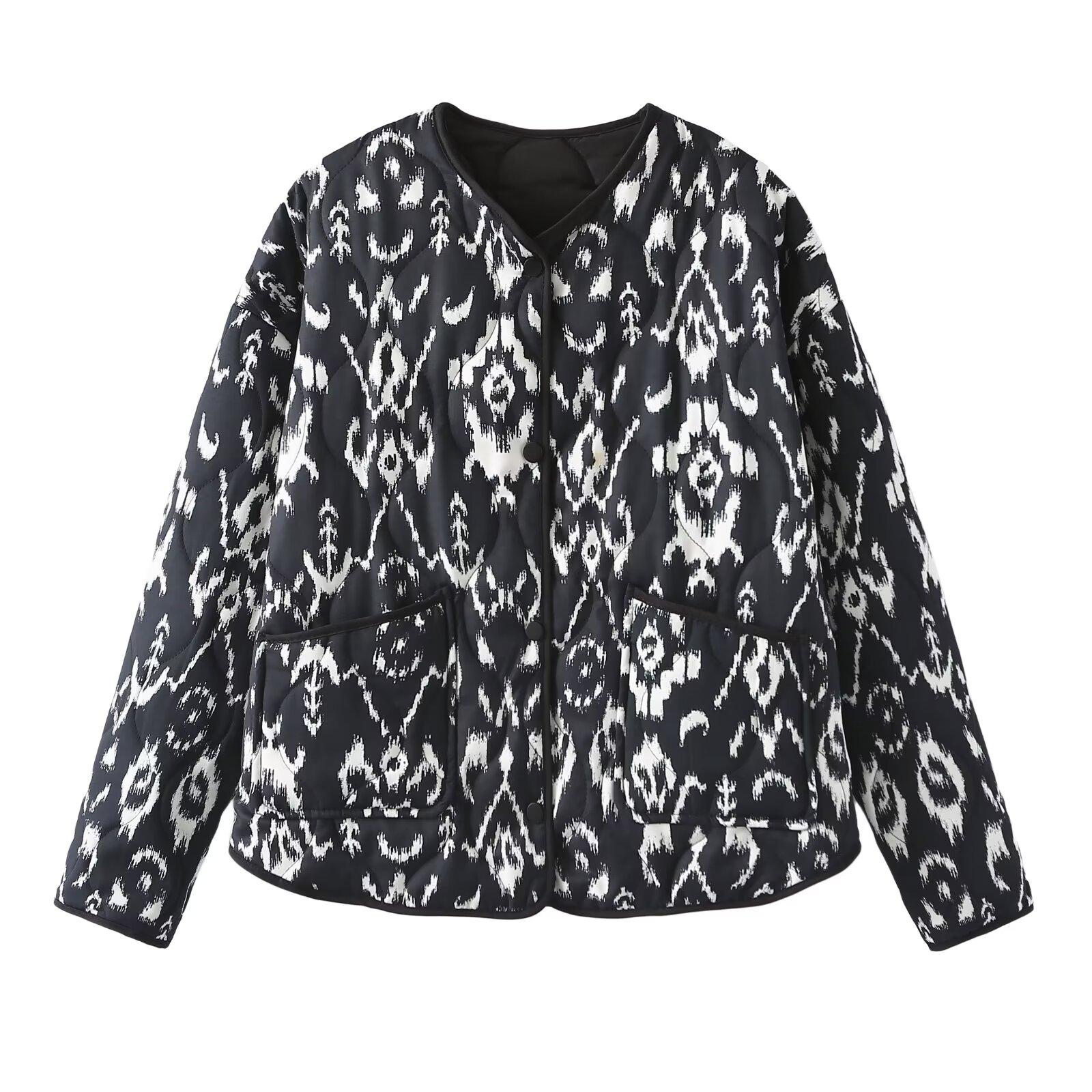 

Женские длинные рукава O-образный вырез на пуговицах пальто повседневные леопардовый принт свободные куртки мода осень зима женская верхняя одежда XS