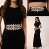 Large-Grain Crystal Stretch Waist Belt Rhinestone Waist Cincher Elastic Waist Belt  Wedding