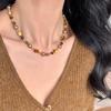 Elegant Tiger's Eye Beaded Necklace for Autumn and Winter