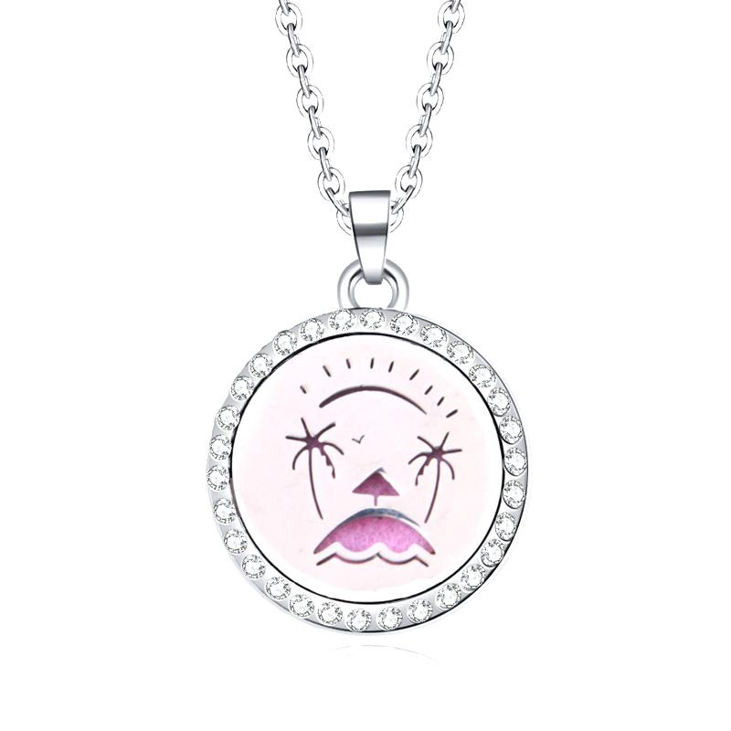 New Stainless Steel Alloy Fashion Aromatherapy Necklace Essential Oil Diffuser Perfume Locket Pendant Women Jewelry Gift