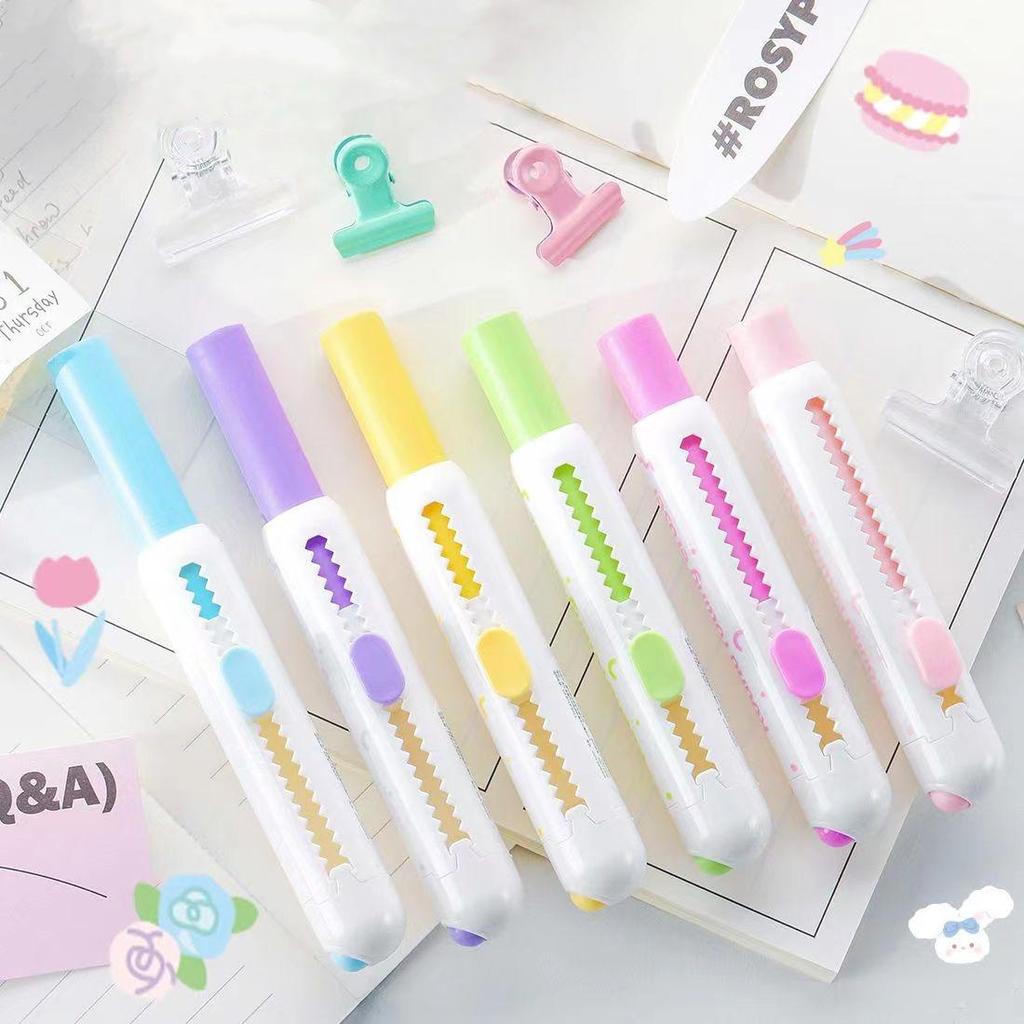 1pcs Round Rolling Eraser Refill Set Soft Color Refillable Less Dust Cleaning Correcting Tools Office School