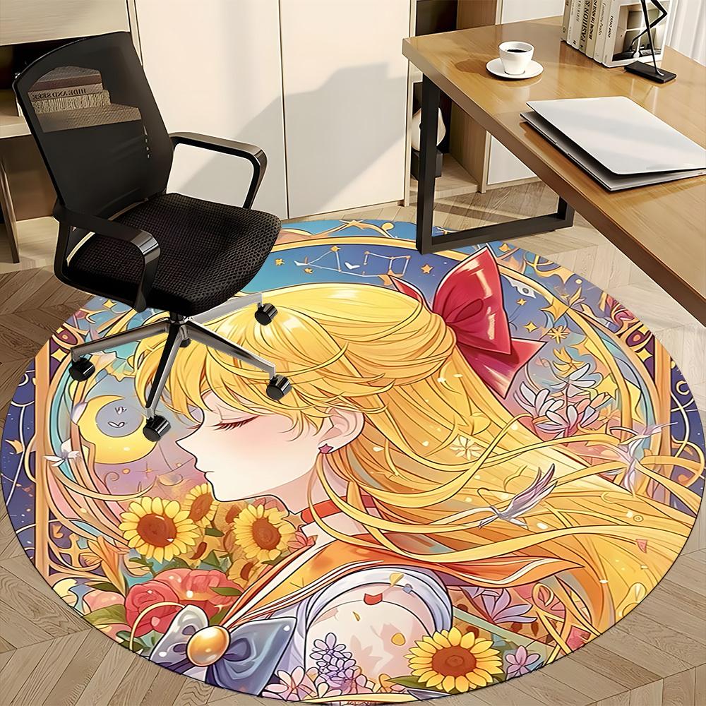 1pc Sailor Moon Chair Carpet for Office Non-Slip,Machine Washable Rug for Office, Room - Holiday Decor - Machine Made yy251017299