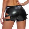 864# Patent Leather Stretch Shorts - Sexy Nightclub Go-Go Performance Costume