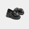 Black One Shoes Multi-Wear Small Leather Shoes Women's New Hundred Velcro British Style Small Leather Shoes