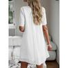 Round Neck Casual Short Sleeved Dresses Solid Color Women's Dress Fashion Street Fresh Sweet Style Summer Dress