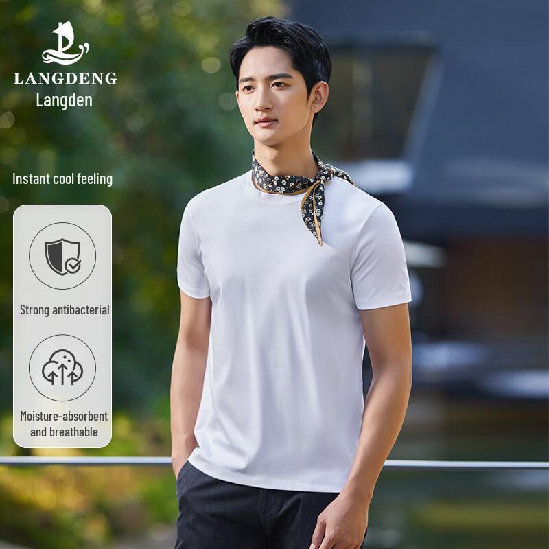 Langdeng Men s Antibacterial Cooling Round Neck T-Shirt L