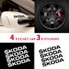 4Pcs Car Door Handle Stickers Tire Rear View Mirror Decals Decoration For Fabia Octavia Karoq Kodiaq Kamiq Superb Rapid