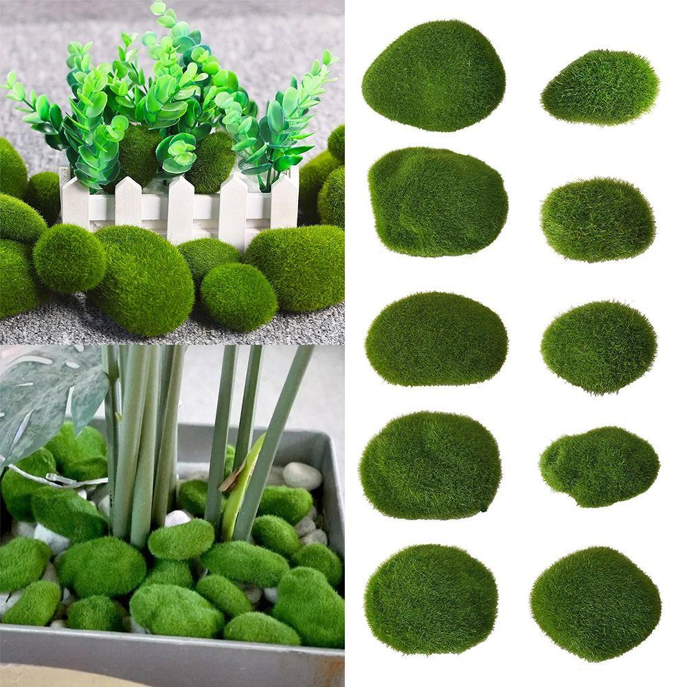 Micro Landscape Decor Artificial Moss Rocks Green Fake Moss Stone Landscape Design