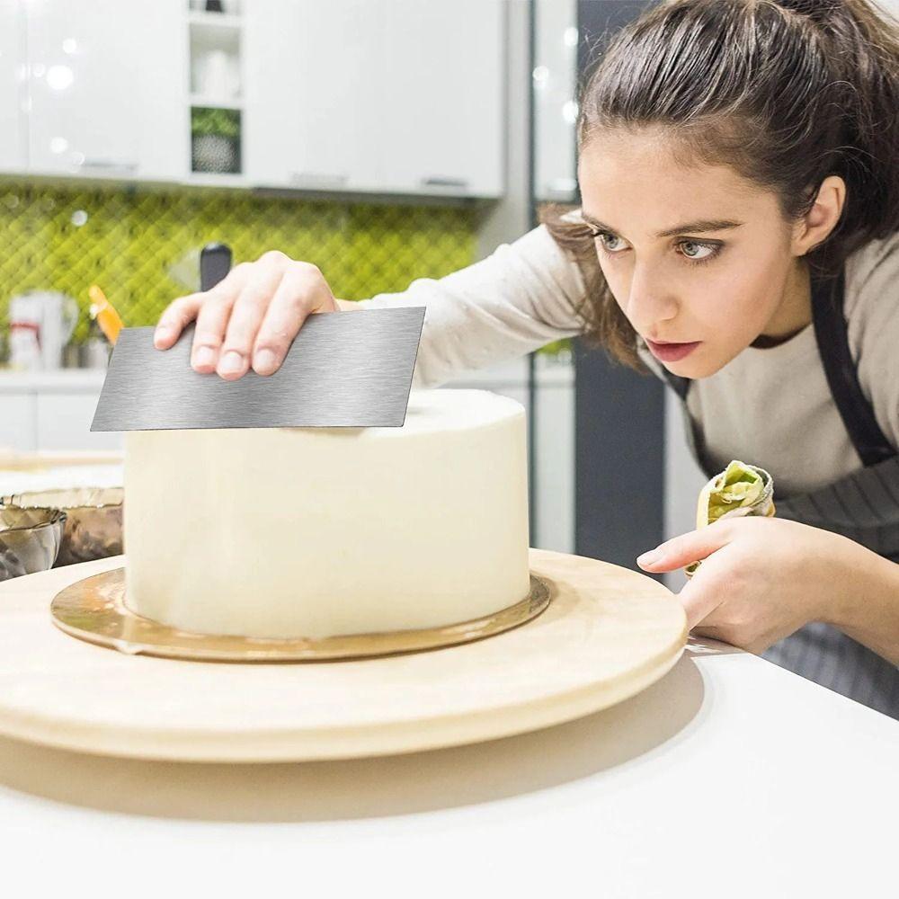 Double Sided Stainless Steel Cake Scraper Triming Decorating Contour Comb   Cake Edge