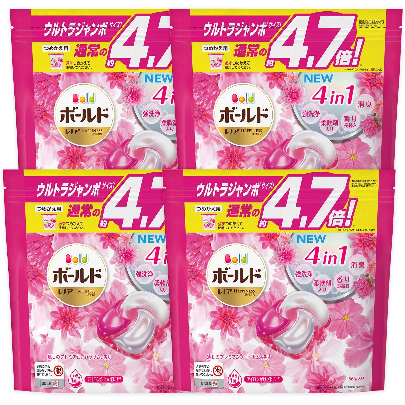 

Bold Laundry Detergent Gel Ball 4D Premium Blossom Refill Pack count x 4 4 in [Case Sale] (56 bags) - 1!