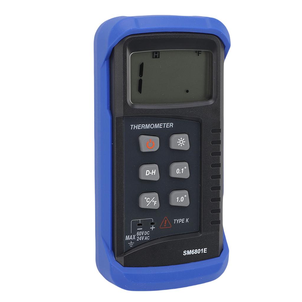 Digital Temperature Meter LCD Display Thermocouple Temperature Tester for Liquid Steam Gas Solid Medium Fits 4 Probes